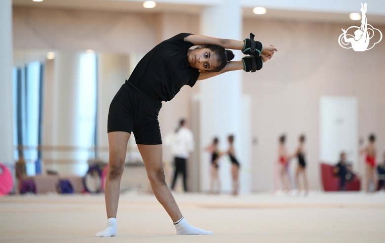 Gymnast Avani Nitesh Kadam during training at the Academy