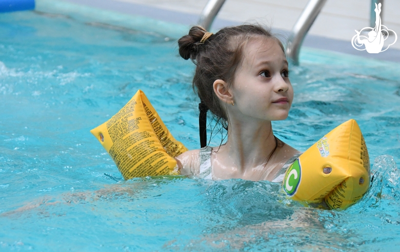 Gymnast in the Academy pool