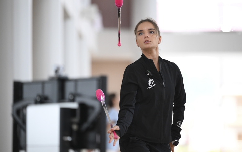 Dina Averina during the training session in the Academy