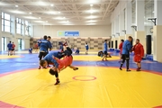 Participants of the training camp during training at the Martial Arts Academy