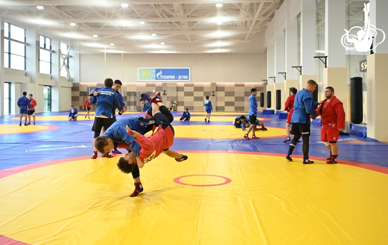 Participants of the training camp during training at the Martial Arts Academy