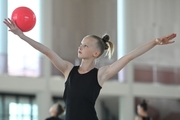 Gymnast from Belgorod during an exercise with a ball