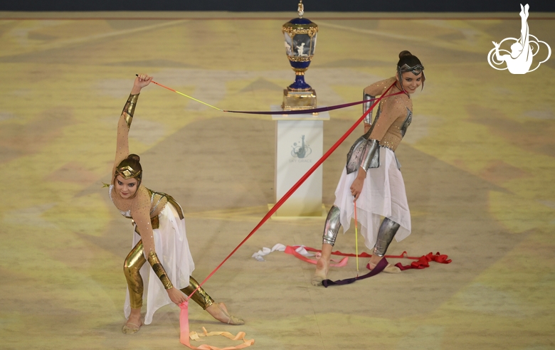 Averin sisters during the opening ceremony of the Sky Grace Cup