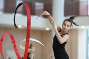 Gymnast during an exercise with a ribbon