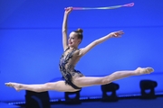 Alisa Kochemazova during an exercise with a jump rope