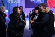 Olympic champion Alina Kabaeva  at the Olympic Arena of Beijing University of Technology ahead of the start of the third international Sky Grace-2023 tournament.