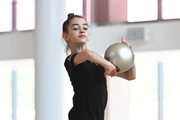 Anna Vakulenko during an exercise with a ball