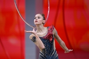 Sevinch Muminova during the hoop exercise