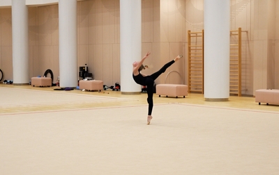 Гимнастки Академии продолжают работу над музыкальными акцентами вместе с олимпийской чемпионкой