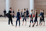 Kirill Barkan, the choreographer of the Russian national team, and the Academy junior group gymnasts