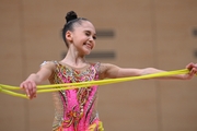 Eva Chugunova during an exercise with a jump rope at a control training session