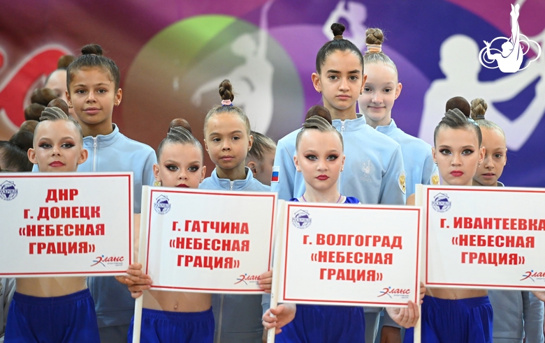 Karolina Tarasova, Elvira Belyaeva , Anna Vakulenko, Lada Yakovleva, Sofia Smirniova during opening ceremony