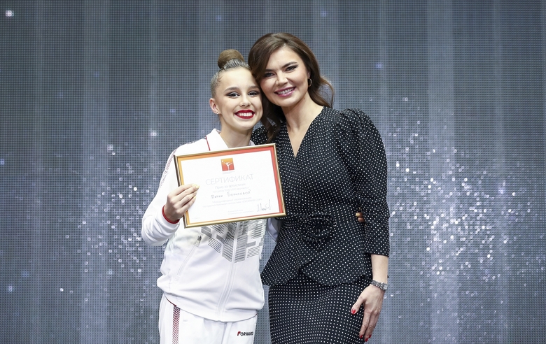 Russian gymnast Mariai Borisova and Olympic champion Alina Kabaeva