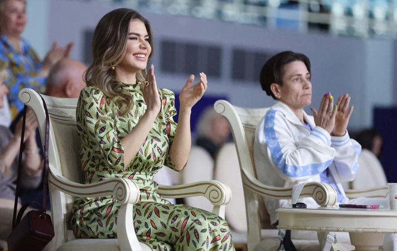 April 29, 2024. Olympic champion Alina Kabaeva watches performances at the Rhythmic Gymnastics World Cup in Tashkent