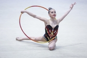 Mariia Borisova during an exercise with a hoop