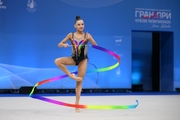Sofia Ilteryakova during an exercise with a ribbon