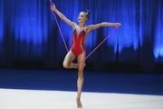 Anastasia Vlasenko during an exercise with a jump rope