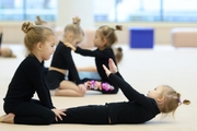 Young gymnasts during the workout