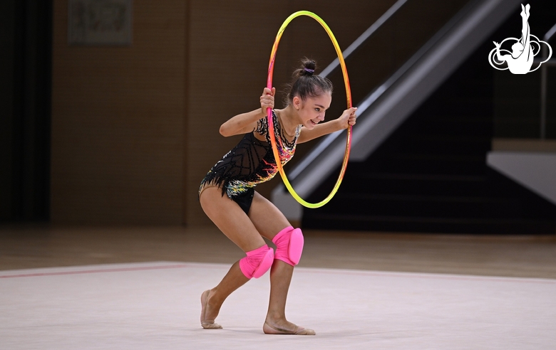 Ксения Савинова во время контрольной тренировки перед международным турниром «Кубок "Небесная грация"» и Beijing Top Open — 2025