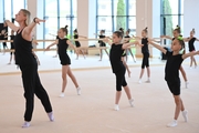 Gymnasts from Belgorod during training  in the choreography hall