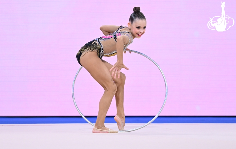 Sofia Ilteryakova during an exercise with a hoop