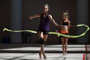 Gymnasts training at the Academy