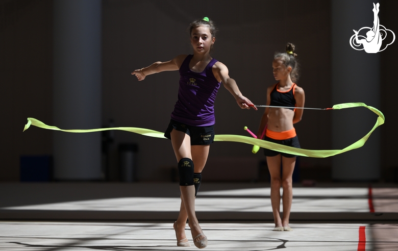 Gymnasts training at the Academy