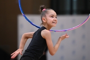 Ksenia Savinova during an exercise with a hoop during floor testing