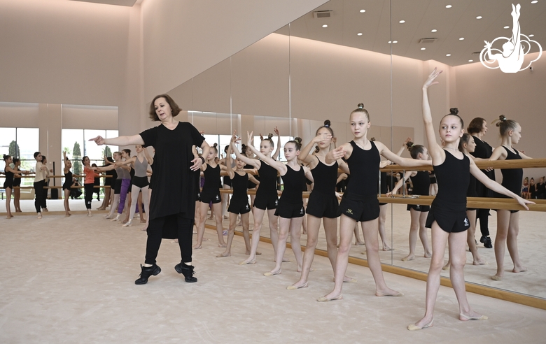 Yulia Kasenkova, senior teacher at the Vaganova Russian Ballet Academy conducts a master-class