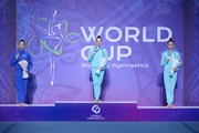 The podium of the ball final