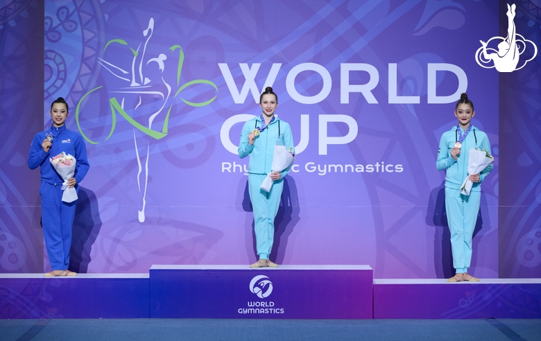 The podium of the ball final