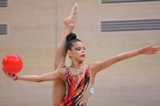 Karolina Tarasova during an exercise with a ball