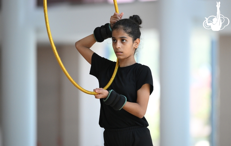 Gymnast Avani Nitesh Kadam during training at the Academy