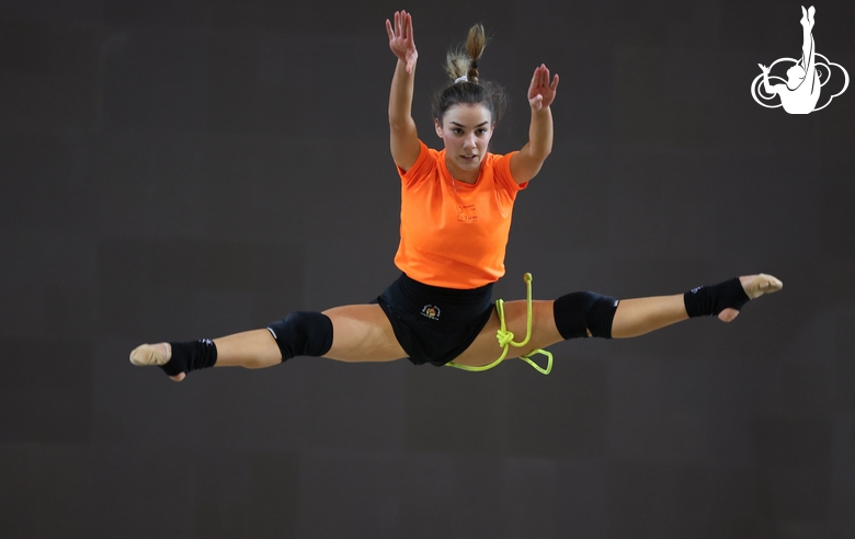 Andela Mazibrada during the rope exercise at the podium training