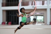 Gymnast Nkenko Sita Davina Chanselvi from the Republic of Congo during the hoop exercise