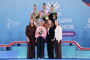 Пьедестал многоборья соревнований среди сениорок