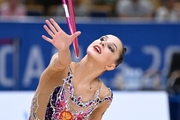 Mariia Borisova during the hoop exercise