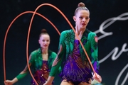 Gymnasts during an exercise with a rope