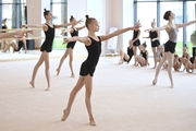 Gymnasts during a master-class in choreography hall