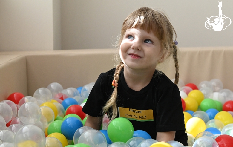 Young gymnast during training at the Academy