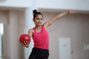 Gymnast Aryaa Nitesh Kadam during training