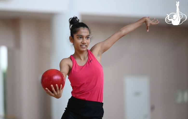 Gymnast Aryaa Nitesh Kadam during training