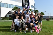 Academy coaches Irina Dzyuba and Zlata Tulebayeva with students