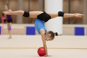 Ksenia Savinova during an exercise with a ball