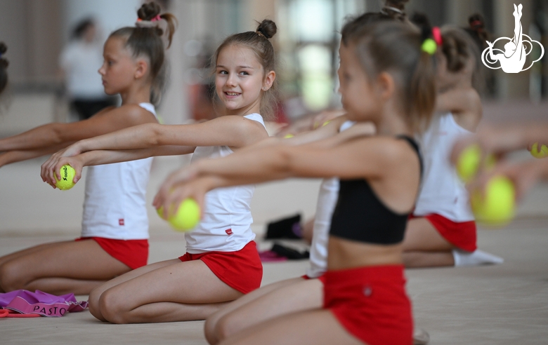 Gymnasts during the workout