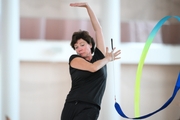 Choreographer Irina Zenovka during the training session in the Academy