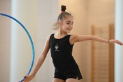 Ksenia Savinova during an exercise with a hoop