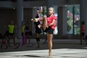 Gymnast training at the Academy