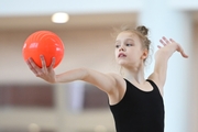 Kristina Voitenko during an exercise with a ball