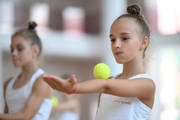 A gymnast during the training session